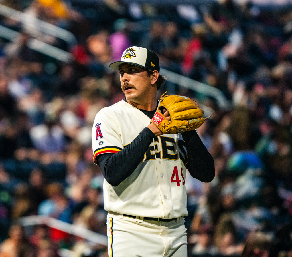 Salt Lake Bees baseball game action at Ball Park at America First Field